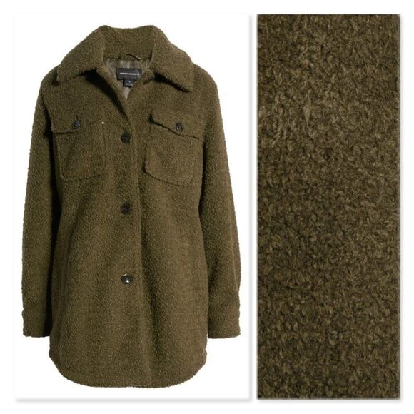 Something Navy Berber Faux Shearling Shirt Jacket - Picture 3 of 13